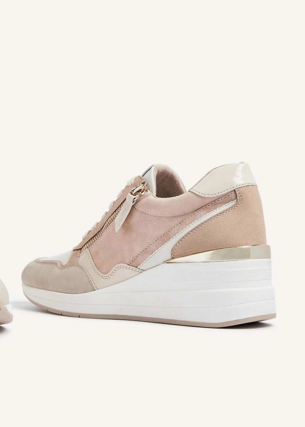 Linzi Aylin Camel Colour Block Wedge Trainer - 3 Image 4