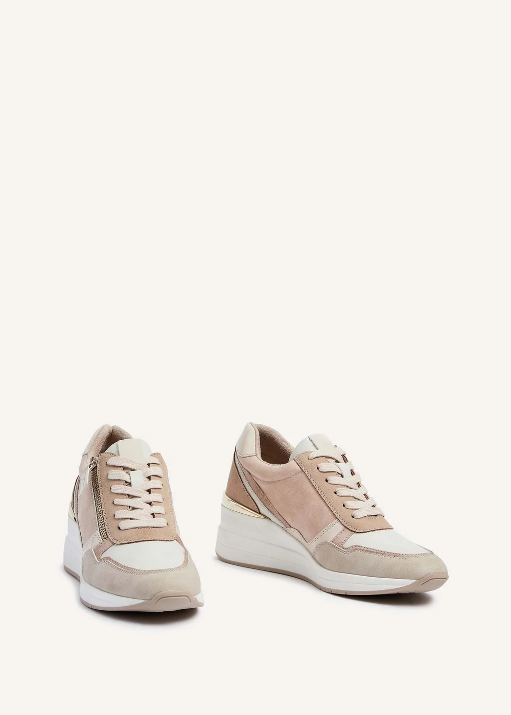 Linzi Aylin Camel Colour Block Wedge Trainer - 3 Image 3