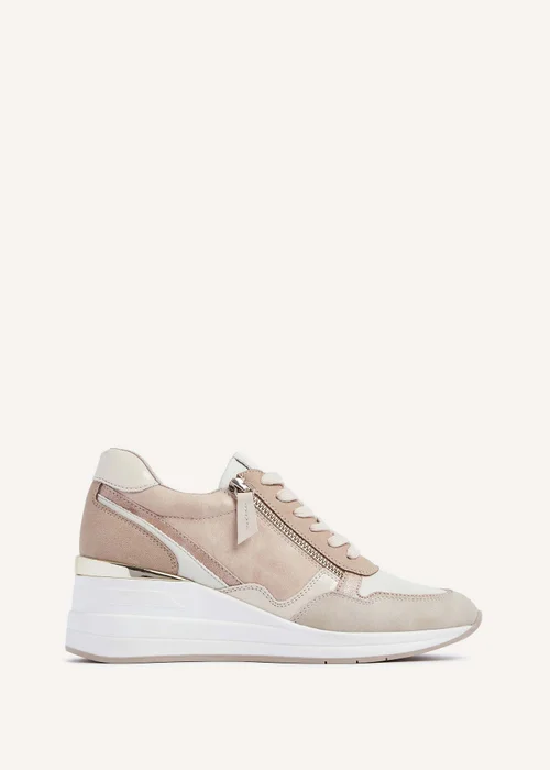 Linzi Aylin Camel Colour Block Wedge Trainer - 3 Image 2