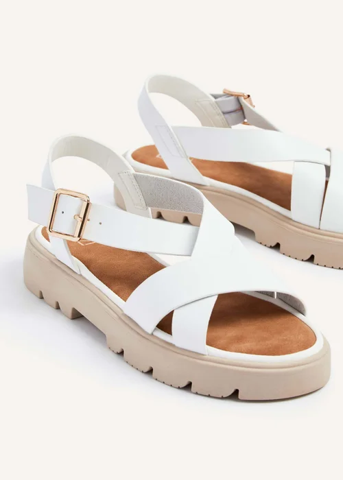 Linzi Blake White Faux Leather Chunky Sandal - 3 Image 4