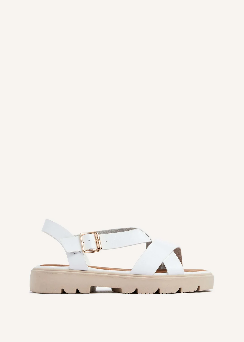 Linzi Blake White Faux Leather Chunky Sandal - 3 Image 2