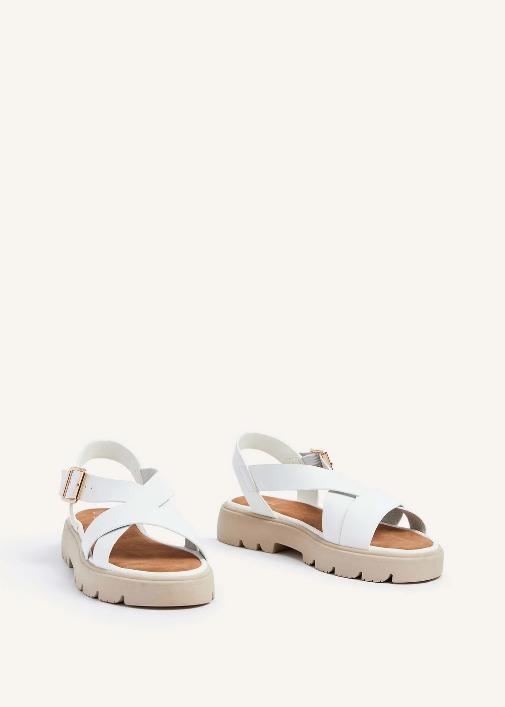 Linzi Blake White Faux Leather Chunky Sandal - 3 Image 3