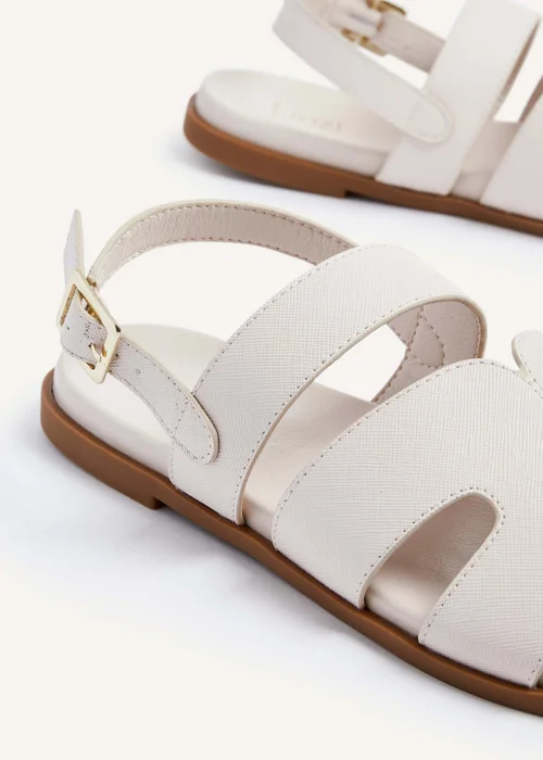 Linzi Island Cream Faux Leather Two Part Cut Out Sandal - 3 Image 5