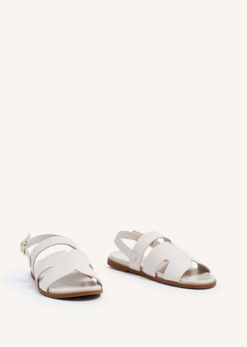 Linzi Island Cream Faux Leather Two Part Cut Out Sandal - 3 Image 3