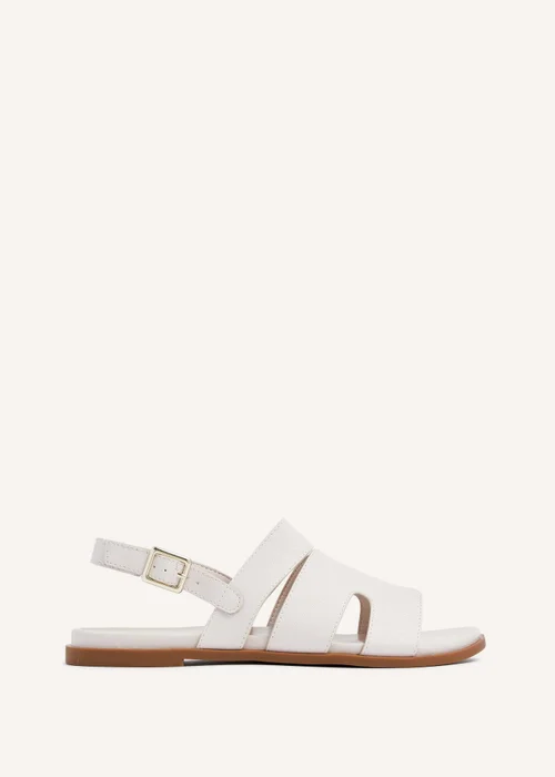 Linzi Island Cream Faux Leather Two Part Cut Out Sandal - 3 Image 2