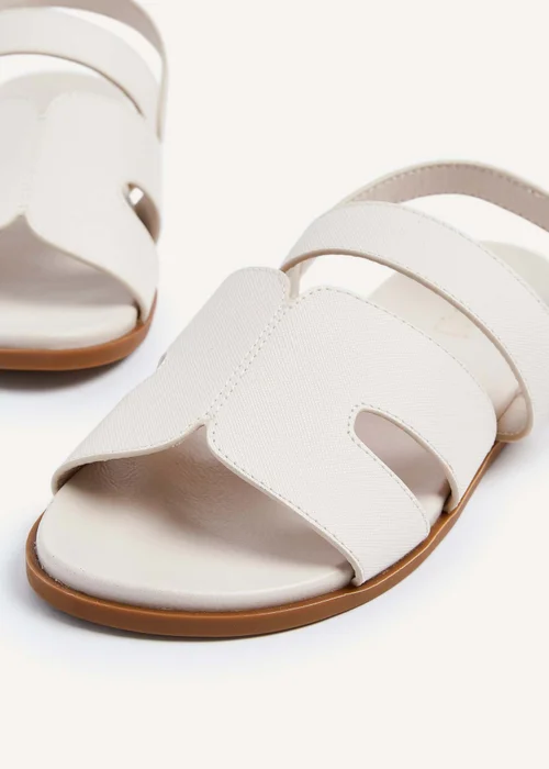 Linzi Island Cream Faux Leather Two Part Cut Out Sandal - 3 Image 4