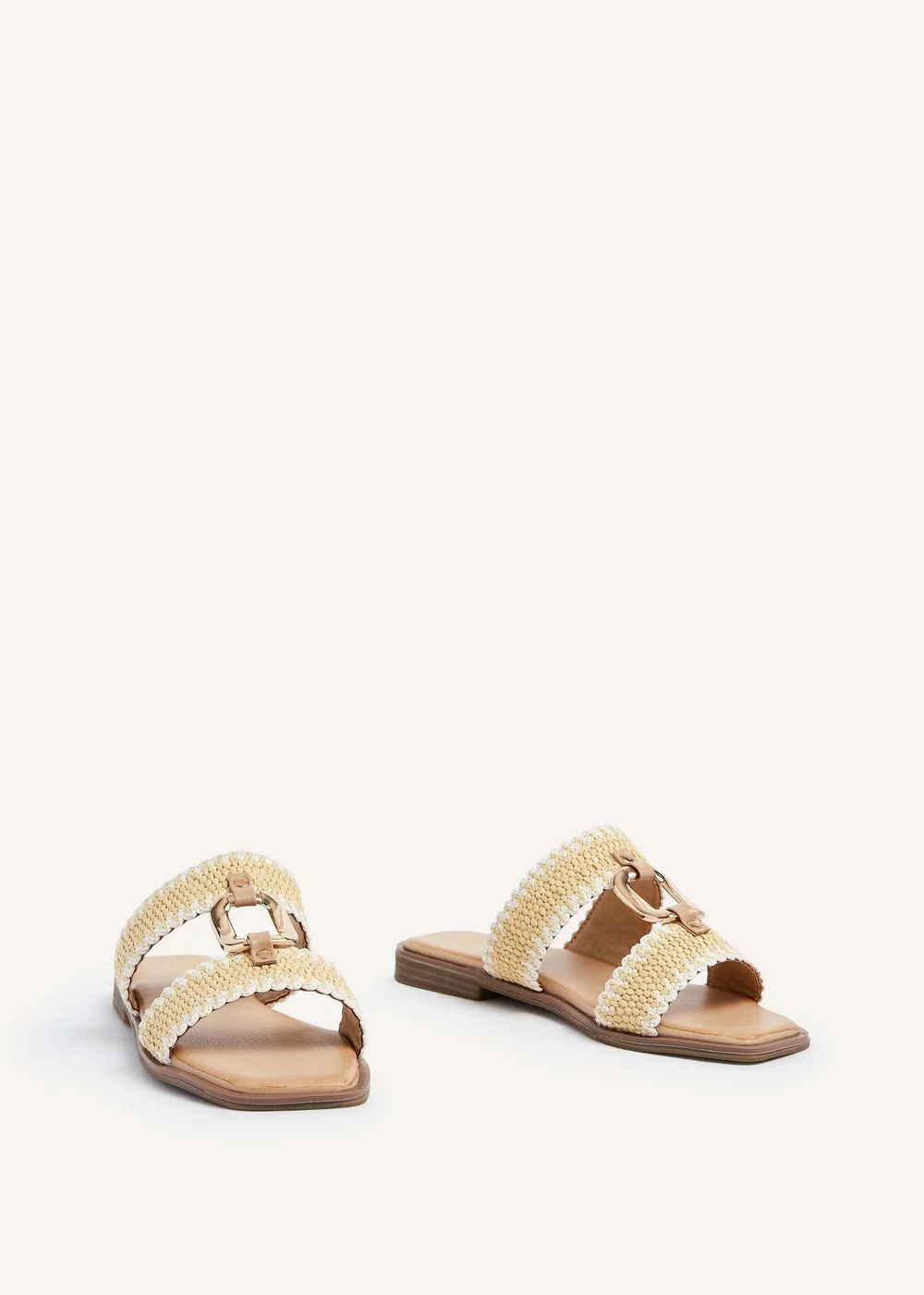 Linzi Jojo Natural Raffia Double Strap Flat Sandal - 3 Image 3