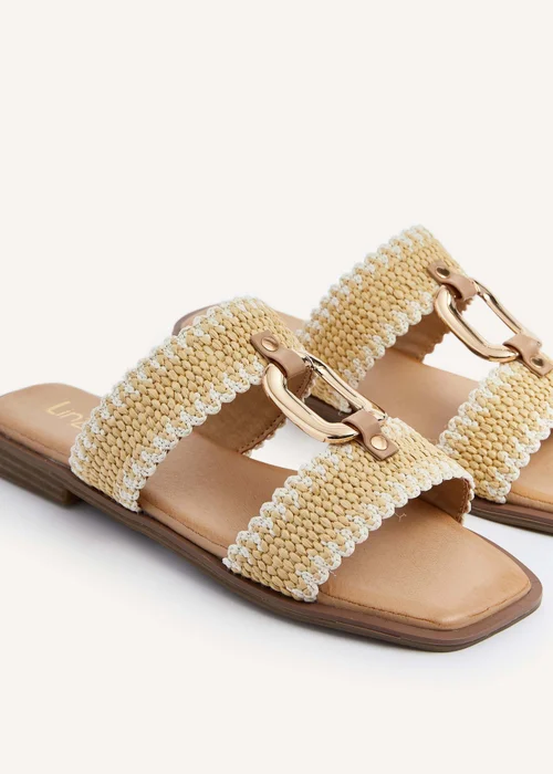 Linzi Jojo Natural Raffia Double Strap Flat Sandal - 3 Image 4