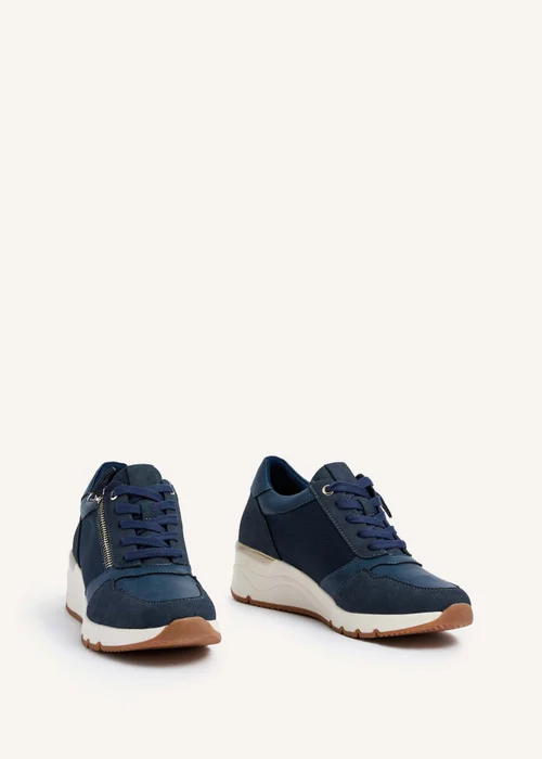 Linzi Luca Navy Wedge Trainers - 3 Image 3