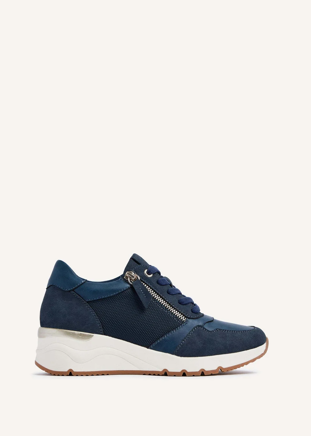 Linzi Luca Navy Wedge Trainers - 3 Image 2