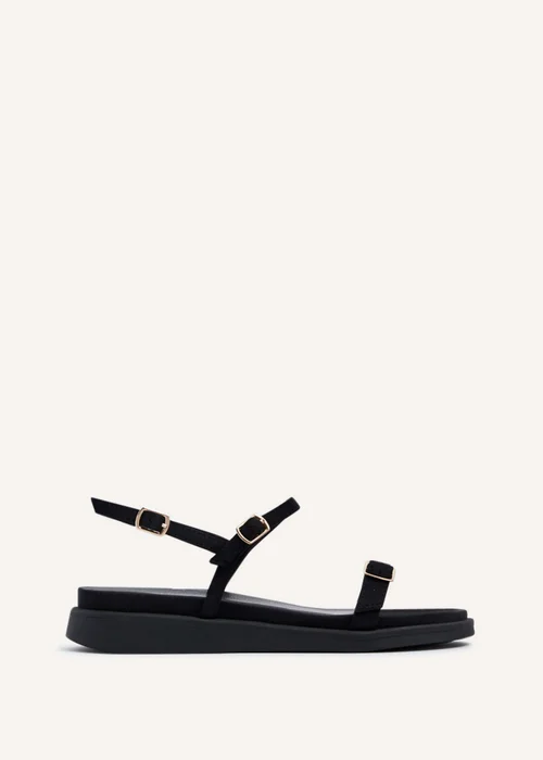 Linzi Phoenix Black Scuba Footbed Gladiator Style Sandals - 3 Image 2