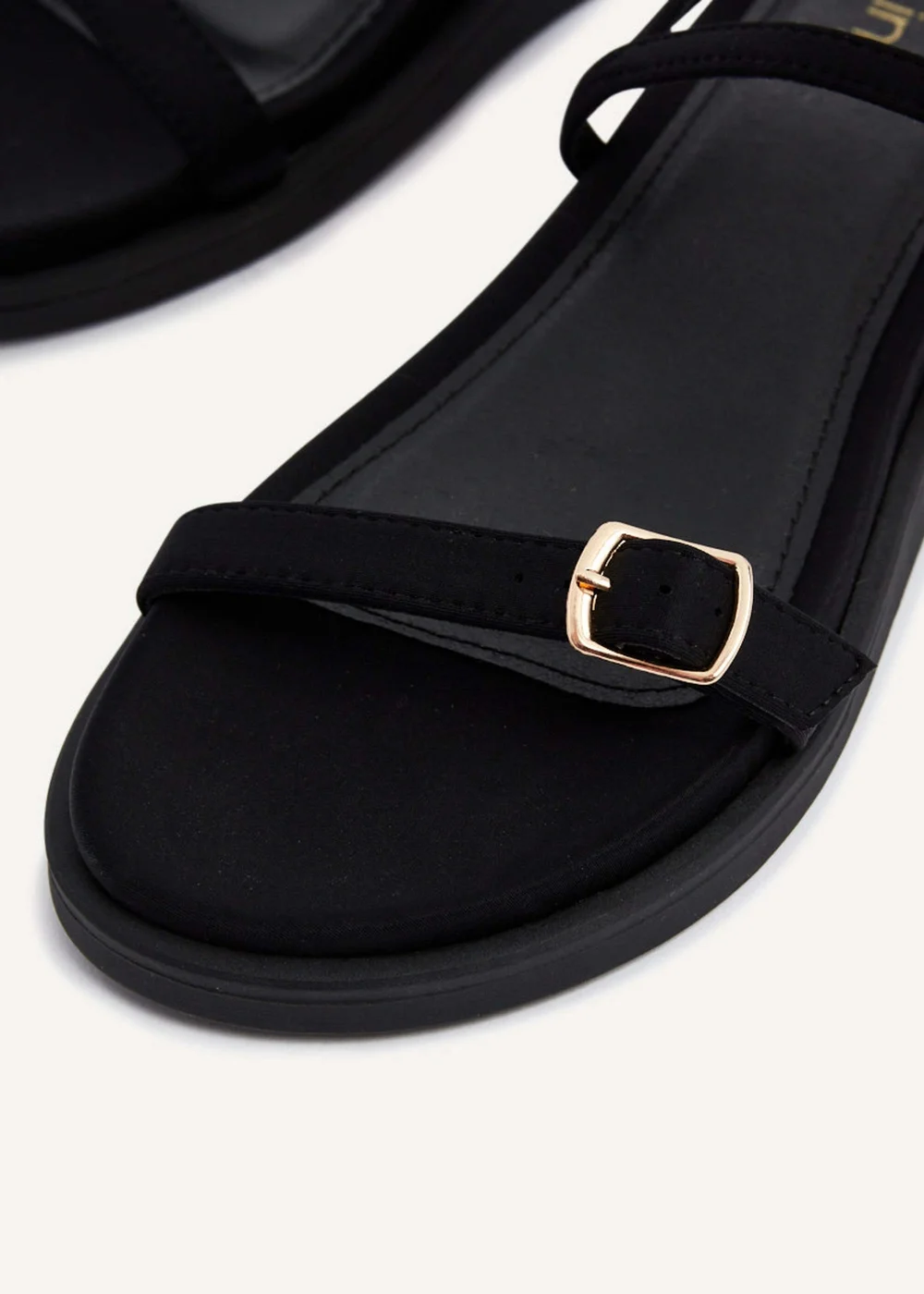 Linzi Phoenix Black Scuba Footbed Gladiator Style Sandals - 3 Image 5