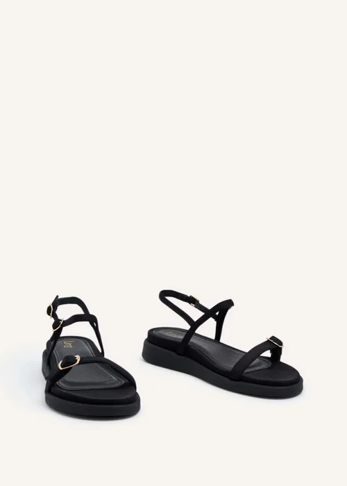 Linzi Phoenix Black Scuba Footbed Gladiator Style Sandals - 3 Image 3