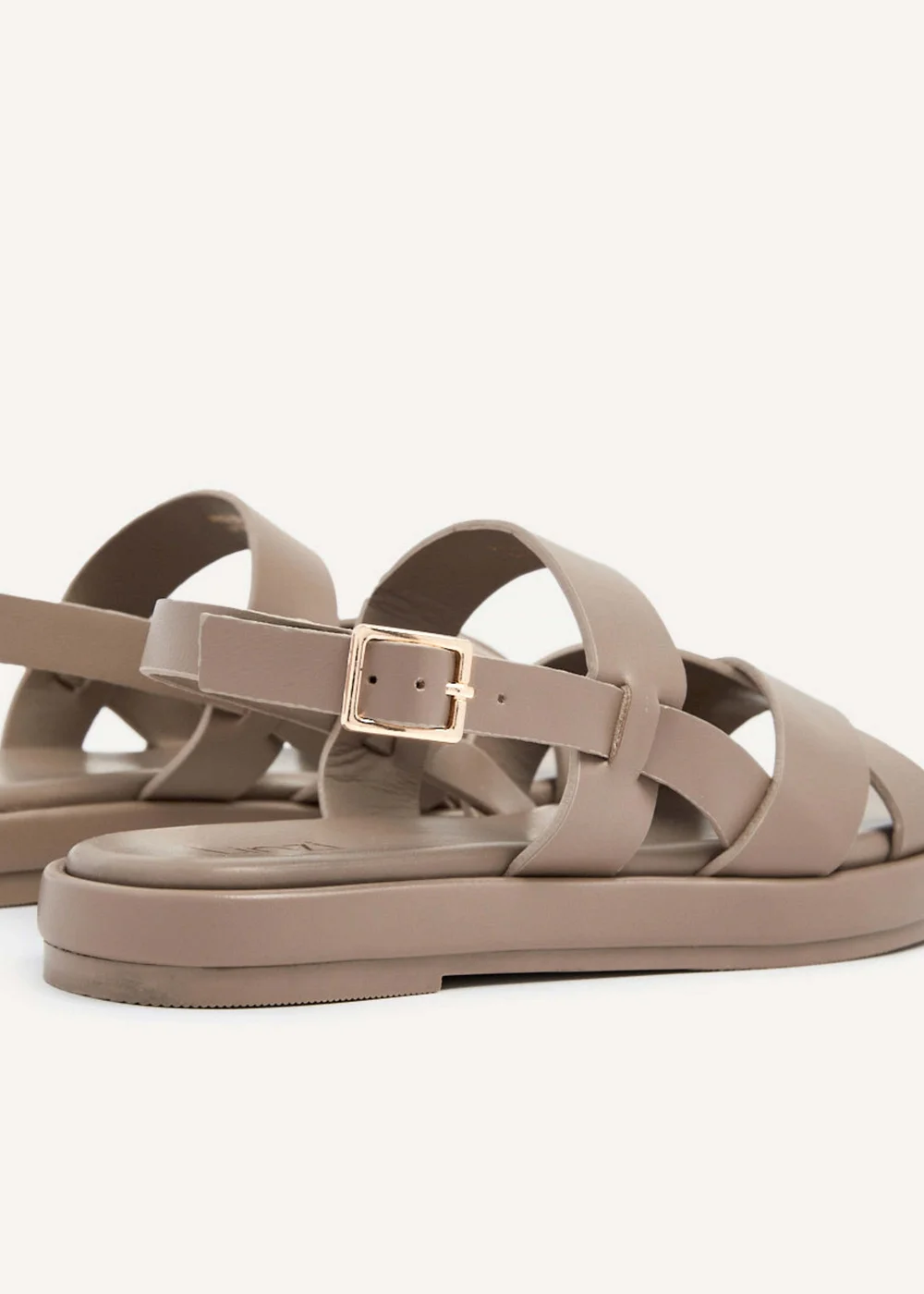 Linzi Phillis Brown Faux Leather Crossover Flatform Sandals - 3 Image 4