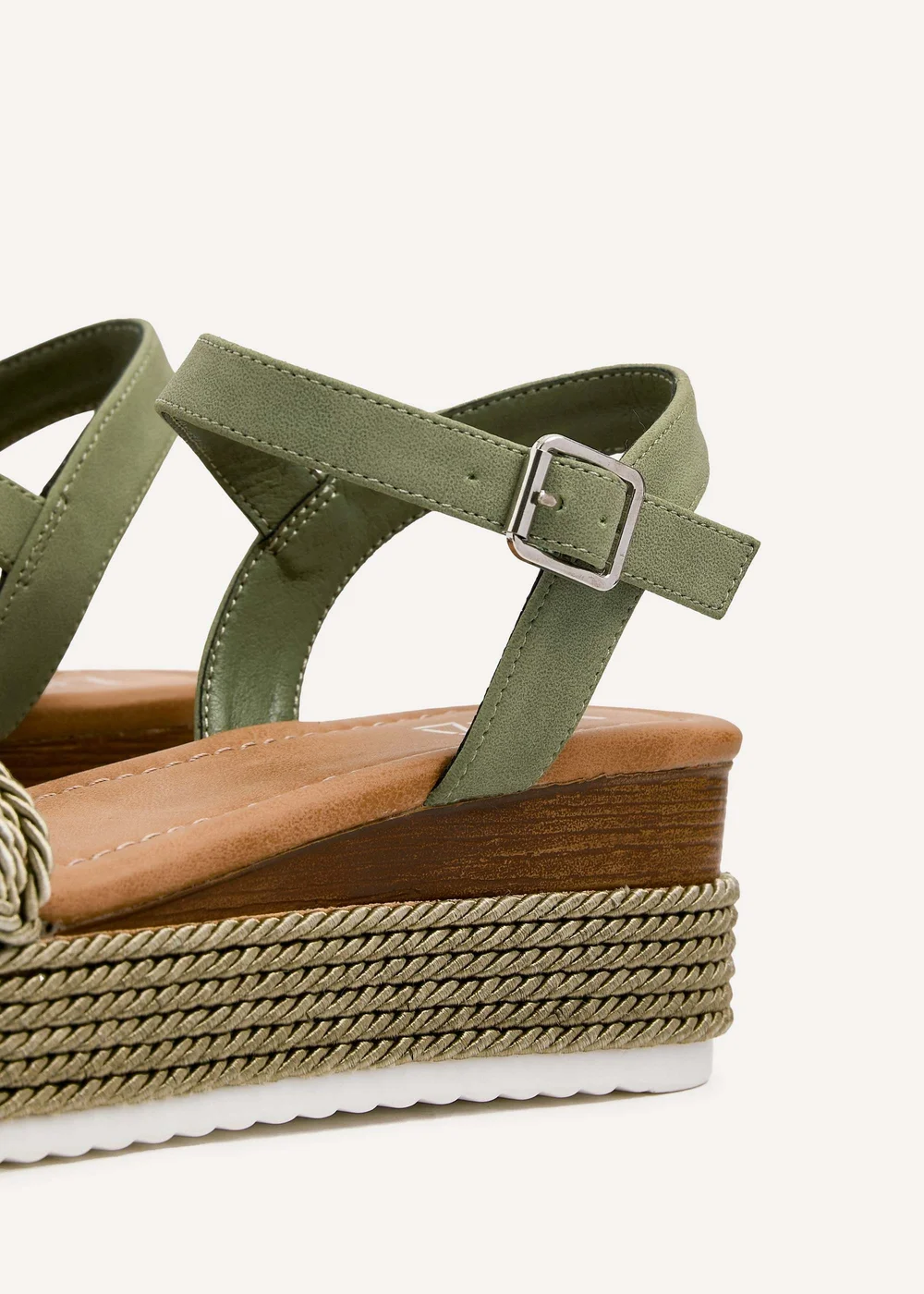 Linzi Puglia Khaki Plaited Wedged Flatform - 3 Image 4