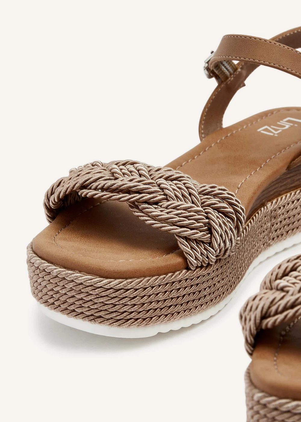 Linzi Puglia Mocha Plaited Wedged Flatform - 3 Image 4