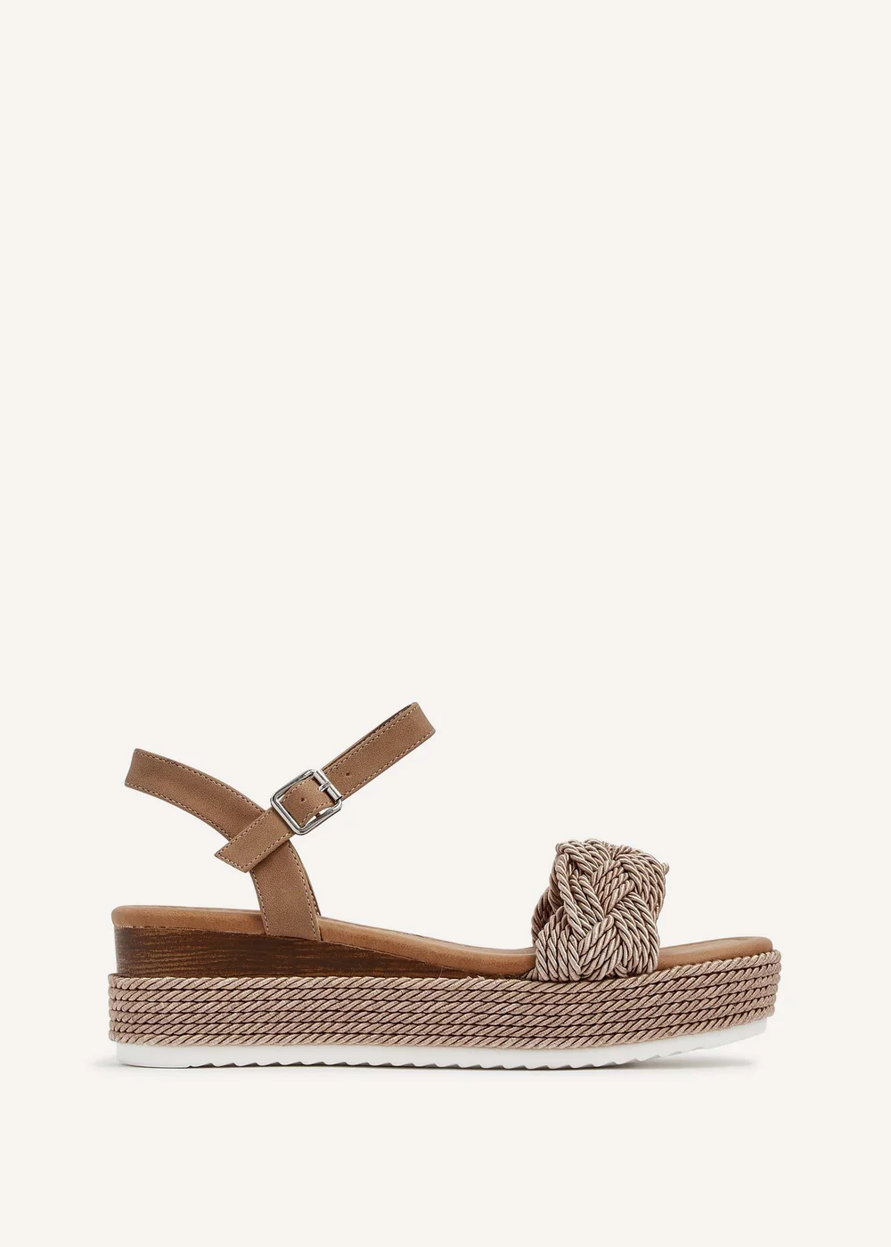 Linzi Puglia Mocha Plaited Wedged Flatform - 3 Image 2