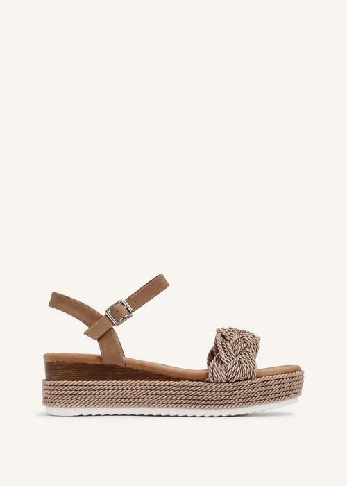 Linzi Puglia Mocha Plaited Wedged Flatform - 3 Image 2