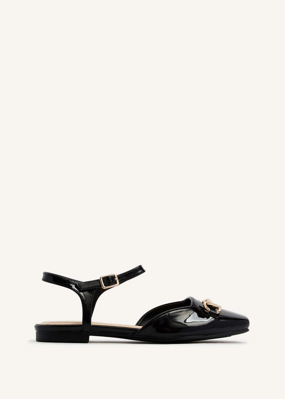 Linzi Saffron Black Faux Patent Open Back Square Toe Loafer - 3 Image 2