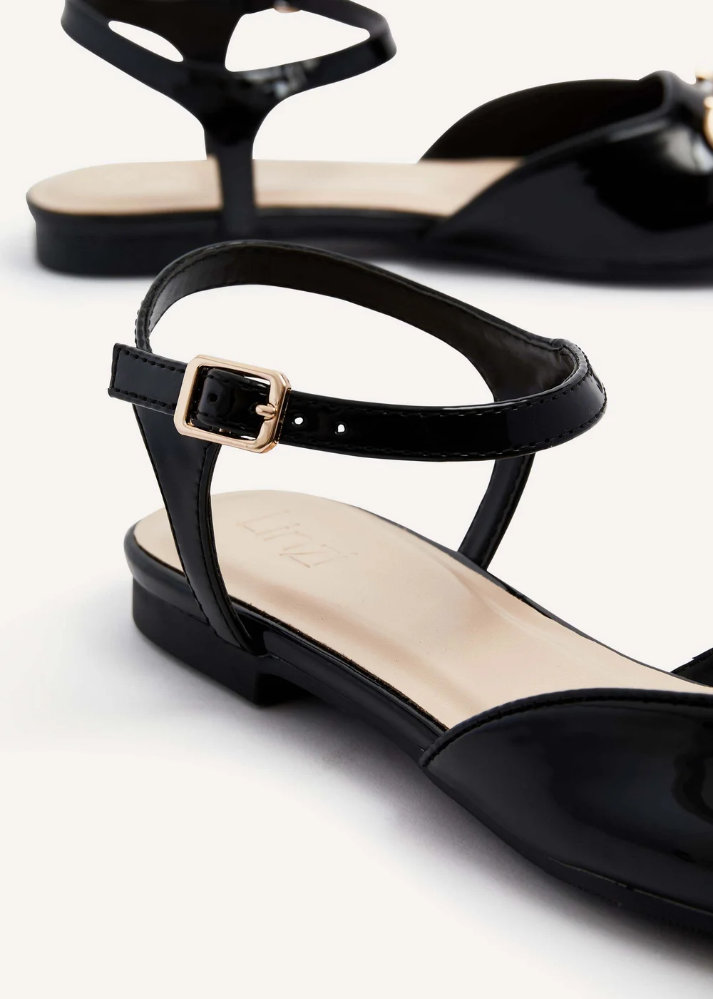 Linzi Saffron Black Faux Patent Open Back Square Toe Loafer - 3 Image 5