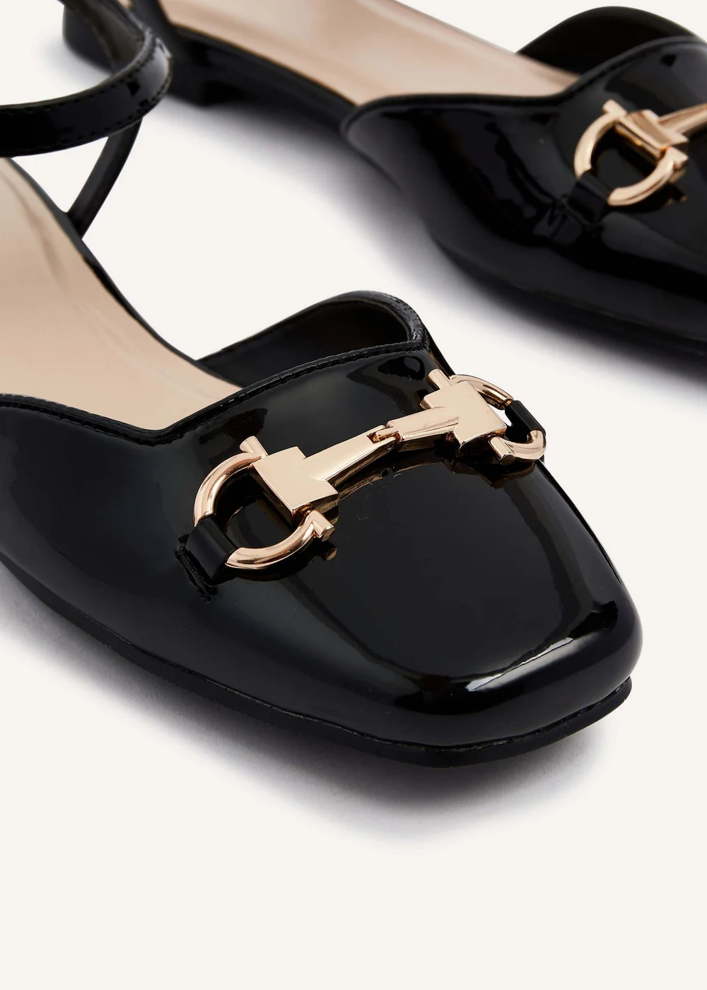 Linzi Saffron Black Faux Patent Open Back Square Toe Loafer - 3 Image 4