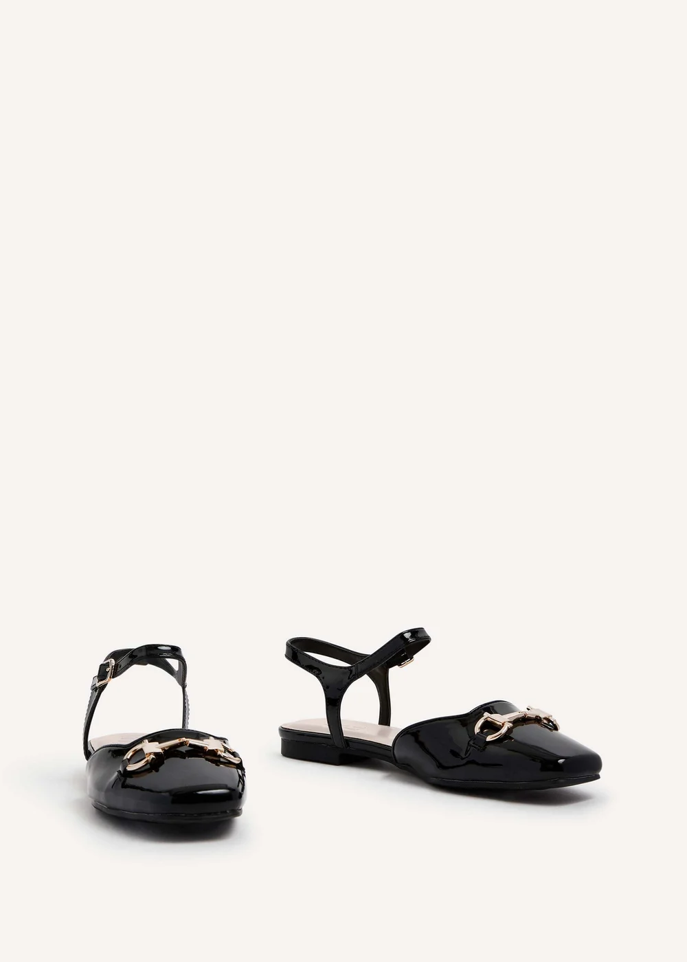 Linzi Saffron Black Faux Patent Open Back Square Toe Loafer - 3 Image 3