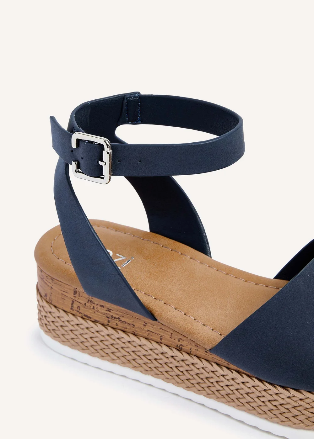 Linzi Shore Wide Fit Navy Flatform Sandal - 3 Image 3