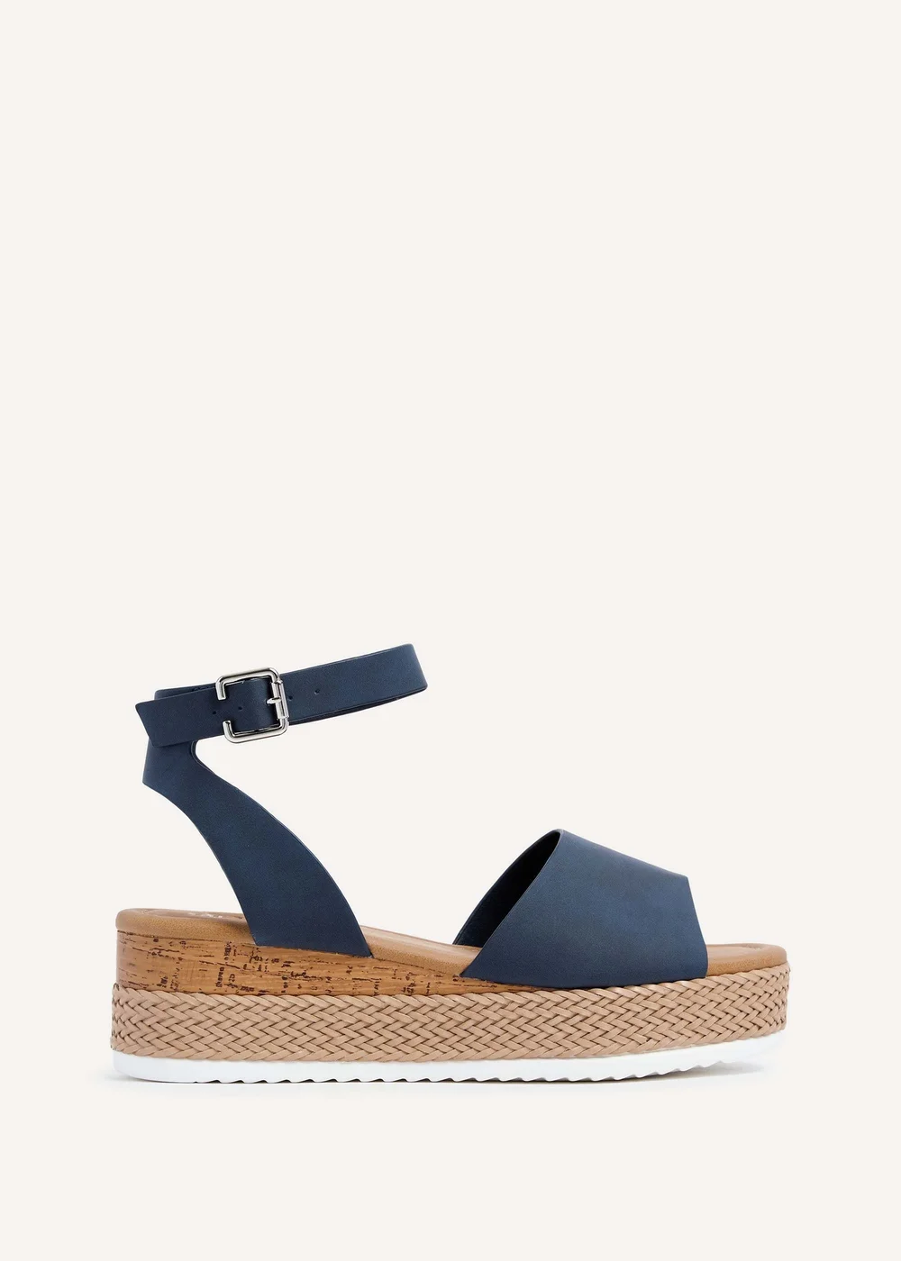 Linzi Shore Wide Fit Navy Flatform Sandal - 3 Image 1