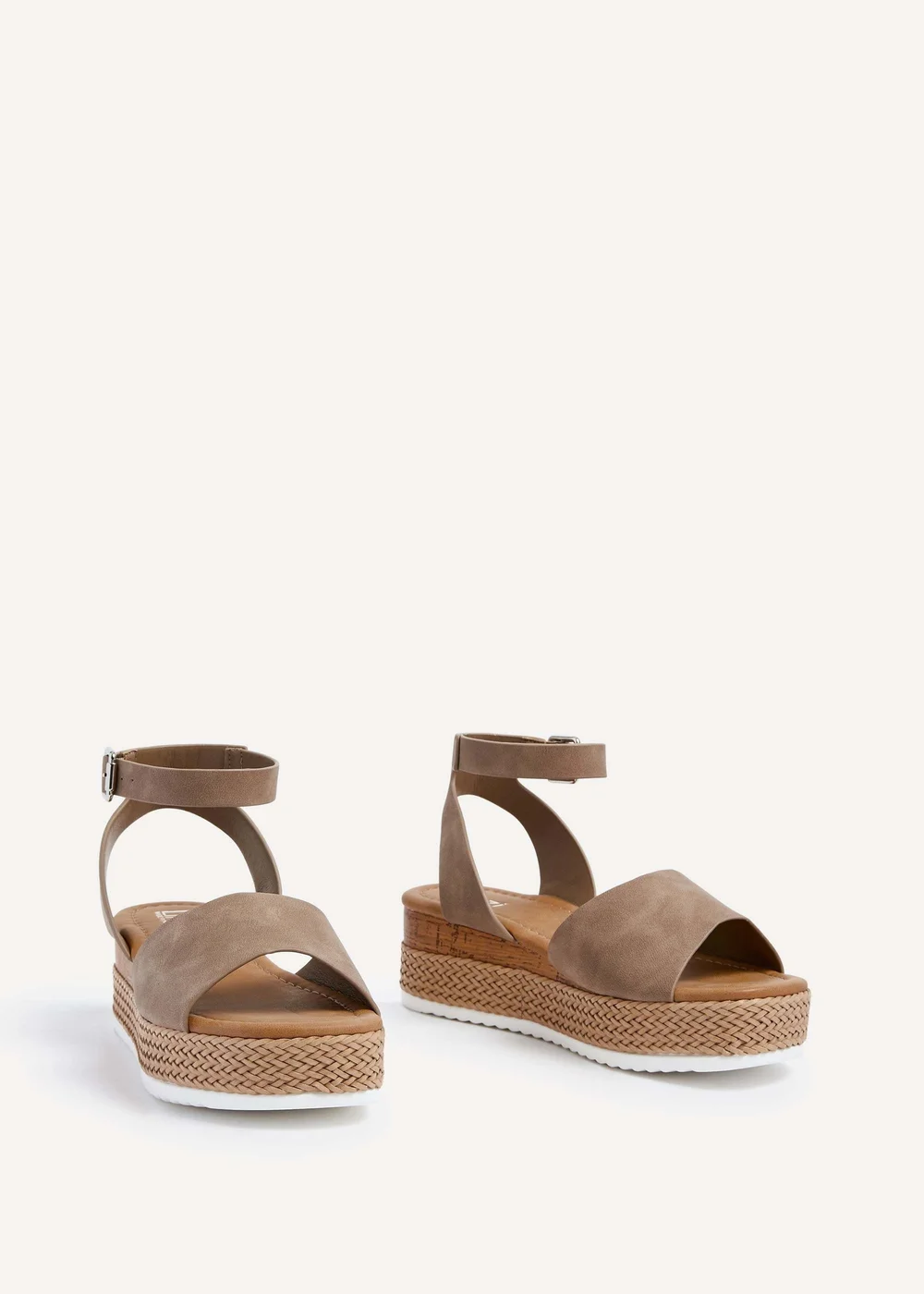 Linzi Shore Wide Fit Taupe Flatform Sandal - 3 Image 2
