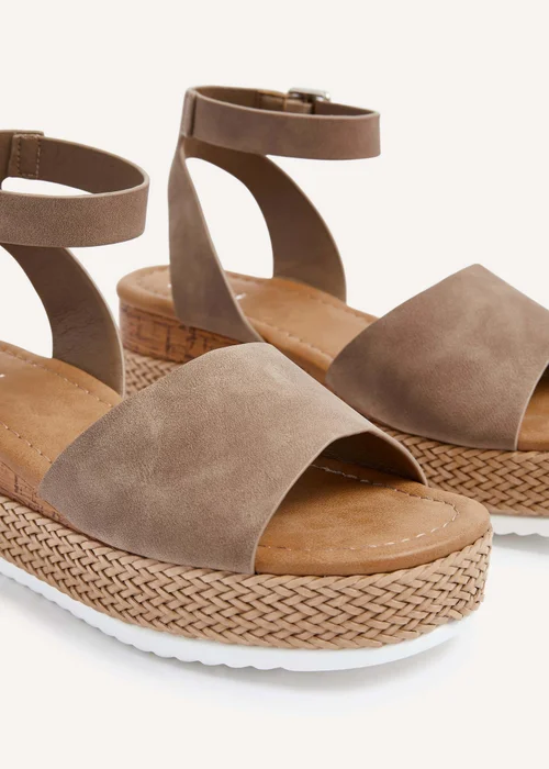 Linzi Shore Wide Fit Taupe Flatform Sandal - 3 Image 3