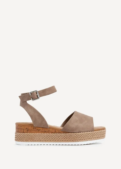 Linzi Shore Wide Fit Taupe Flatform Sandal - 3 Image 1