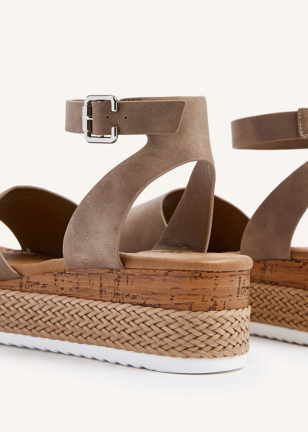 Linzi Shore Wide Fit Taupe Flatform Sandal - 3 Image 4