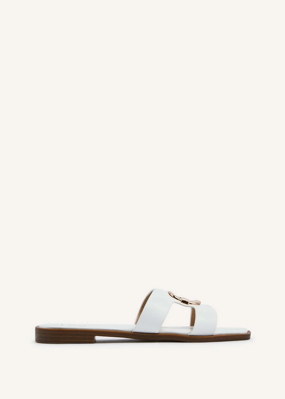 Linzi Vida White Faux Leather Flat Sandal - 3 Image 2