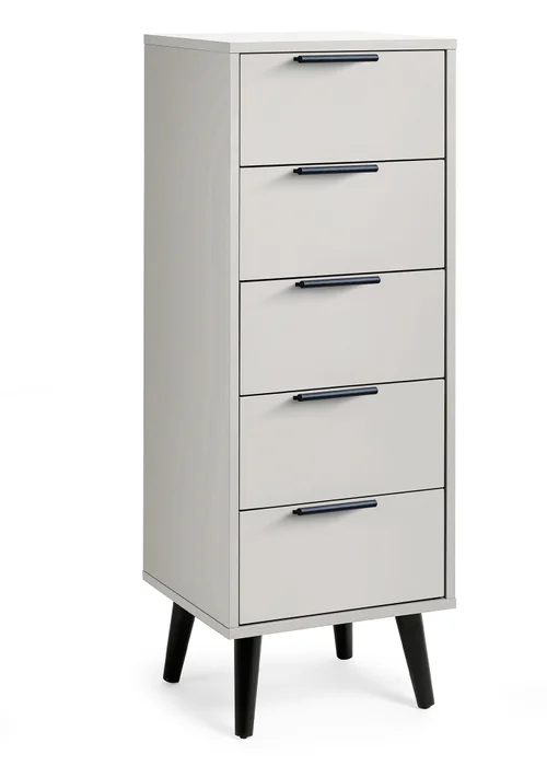 Julian Bowen Alba 5 Drawer Narrow Chest Silk Grey (120.5 x 45 x 40) - One Size Image 2