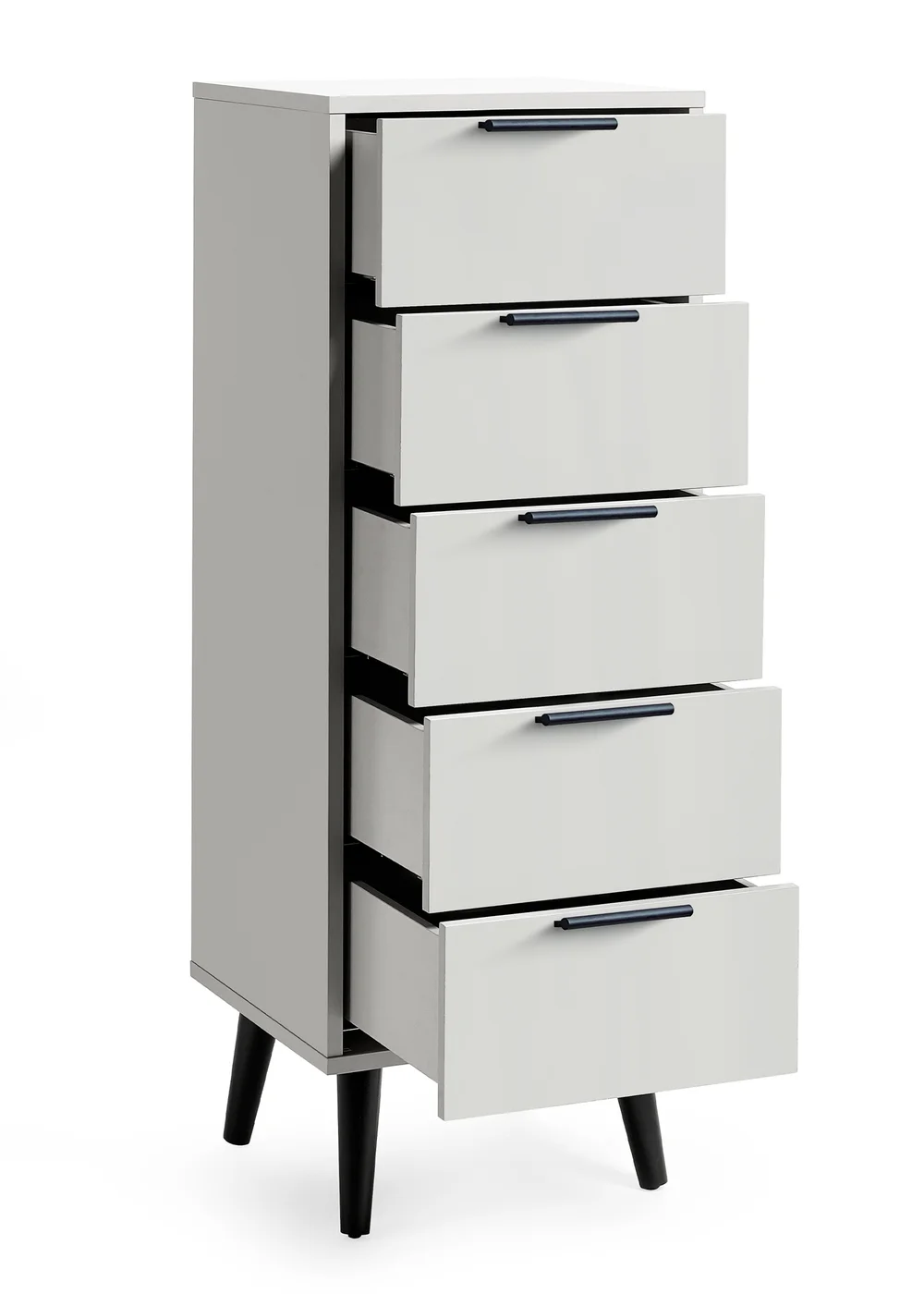 Julian Bowen Alba 5 Drawer Narrow Chest Silk Grey (120.5 x 45 x 40) - One Size Image 3