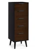 Julian Bowen Alba 5 Drawer Narrow Chest in Walnut and Black (120.5 x 45 x 40cm) - One Size Image 2
