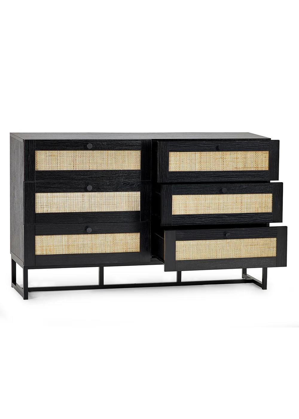 Julian Bowen Padstow 6 Drawer Chest in Black (75 x 120 x 40cm) - One Size Image 2