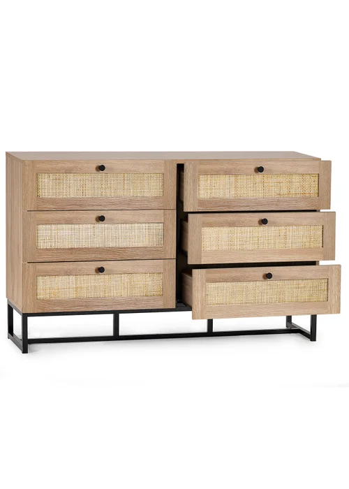 Julian Bowen Padstow 6 Drawer Chest in Brown (75 x 120 x 40cm) - One Size Image 2