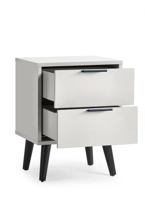 Julian Bowen Alba 2 Drawer Bedside in Silk Grey (58 x 45 x 40cm) - One Size Image 3