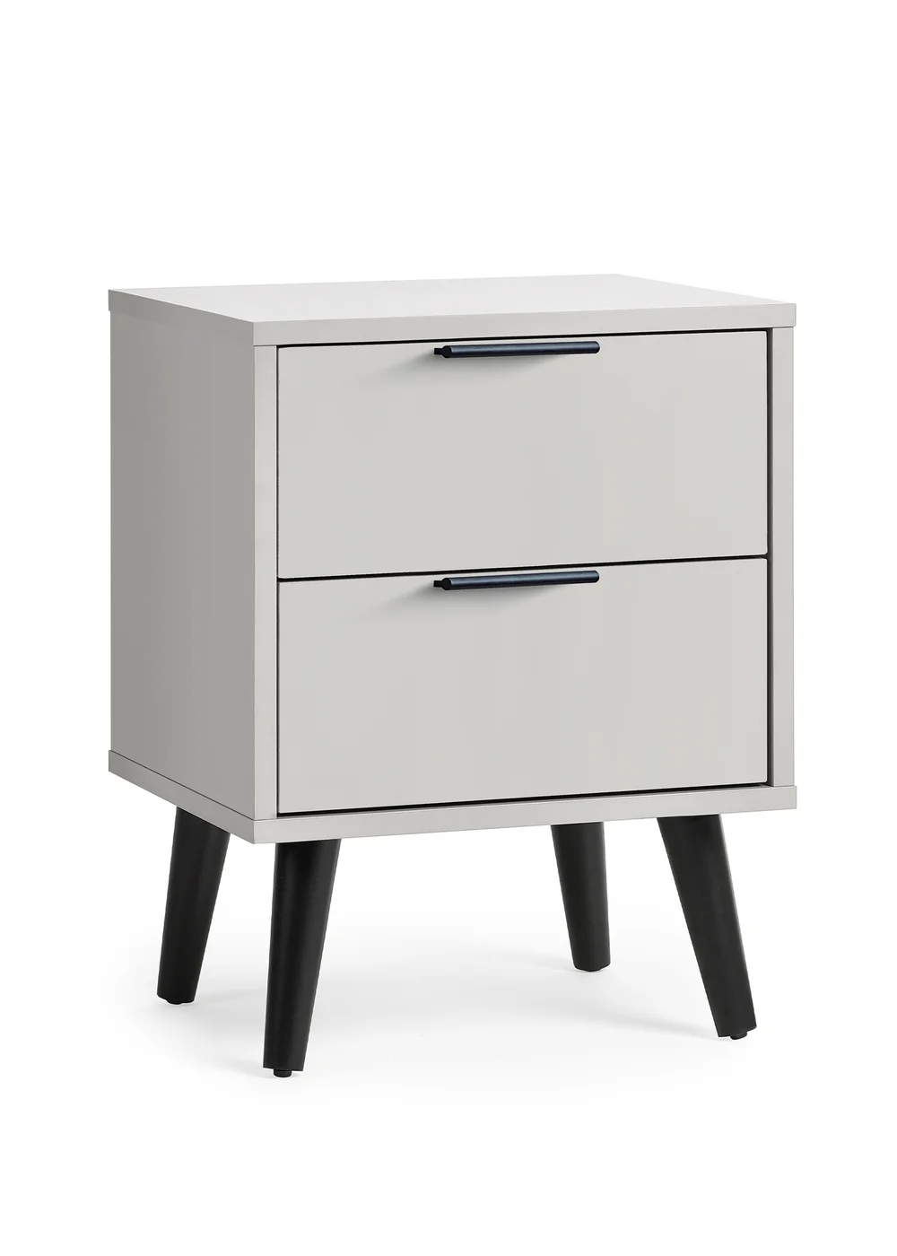 Julian Bowen Alba 2 Drawer Bedside in Silk Grey (58 x 45 x 40cm) - One Size Image 2
