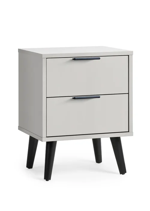 Julian Bowen Alba 2 Drawer Bedside in Silk Grey (58 x 45 x 40cm) - One Size Image 2