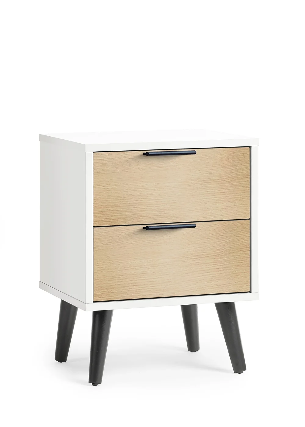 Julian Bowen Alba 2 Drawer Bedside in White and Oak (58 x 45 x 40cm) - One Size Image 2