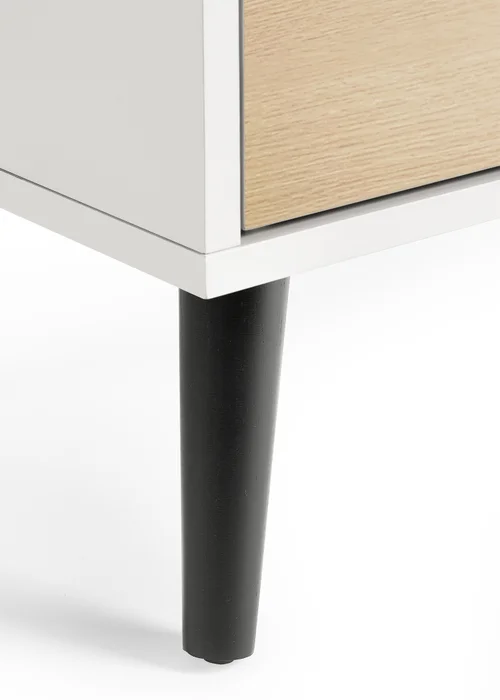 Julian Bowen Alba 2 Drawer Bedside in White and Oak (58 x 45 x 40cm) - One Size Image 4