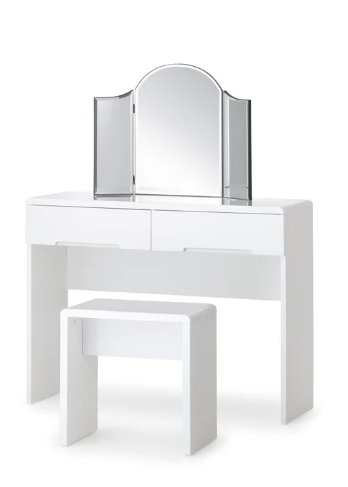 Julian Bowen White Manhattan Dressing Table With 2 Drawers (77 x 100 x 35cm) - One Size Image 4