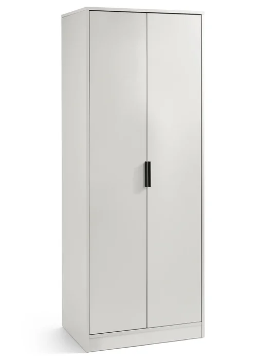 Julian Bowen Alba 2 Door Wardrobe Soft Close in Silk Grey (202 x 77 x 53cm) - One Size Image 2