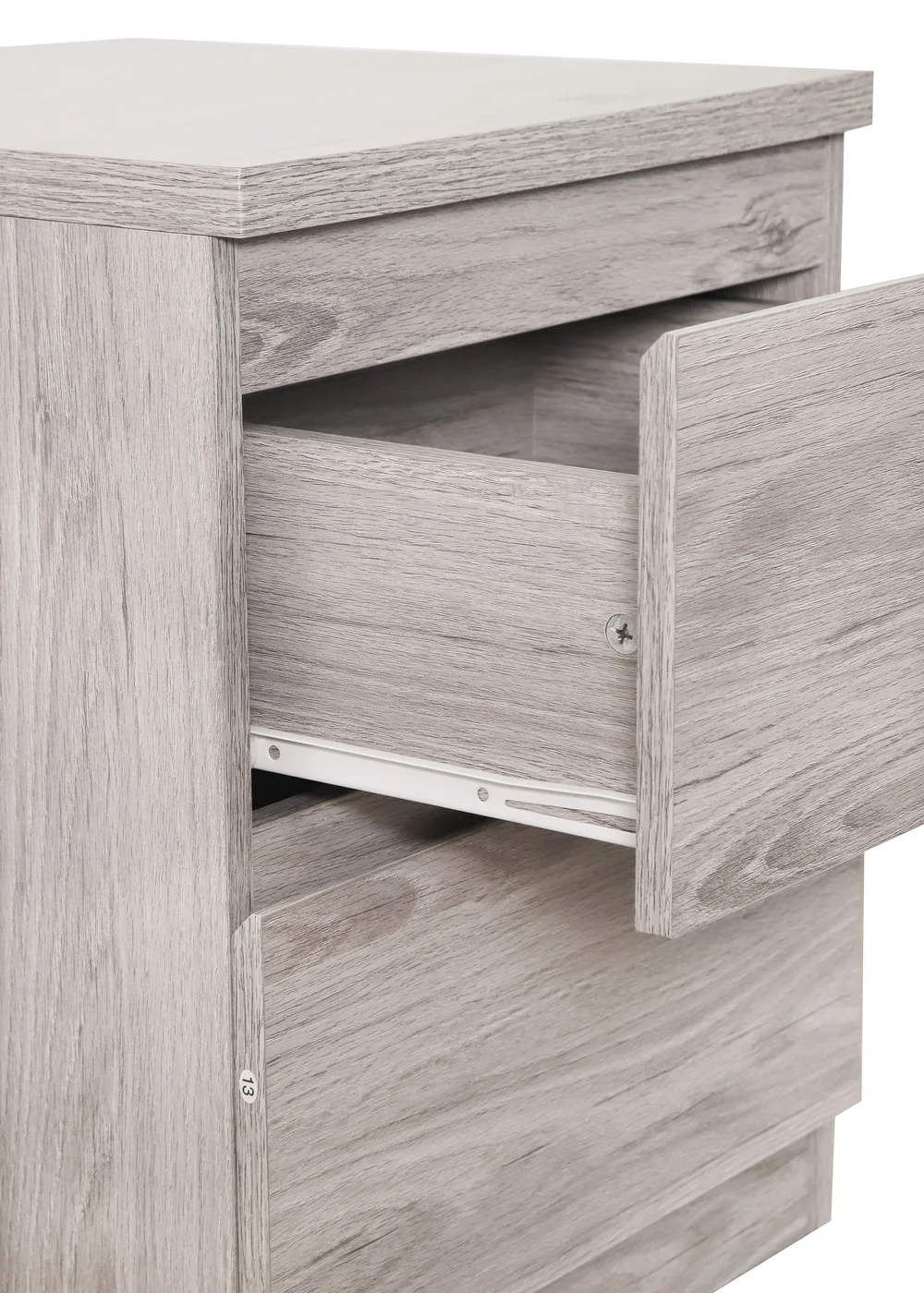 Julian Bowen Jupiter 2 Drawer Bedside in Grey Oak (57 x 45 x 45cm) - No Size Image 4