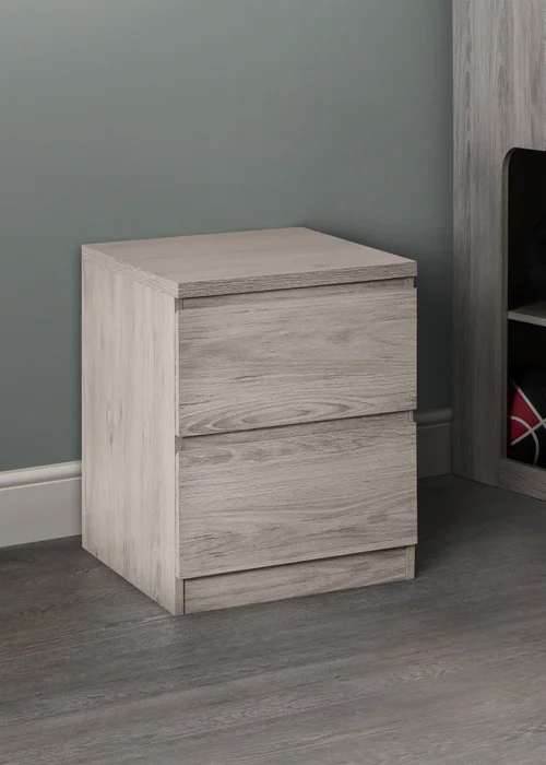 Julian Bowen Jupiter 2 Drawer Bedside in Grey Oak (57 x 45 x 45cm) - No Size Image 1
