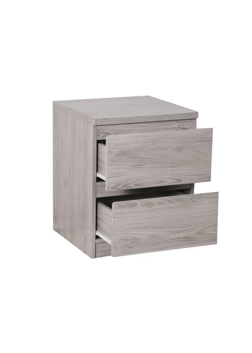 Julian Bowen Jupiter 2 Drawer Bedside in Grey Oak (57 x 45 x 45cm) - No Size Image 3
