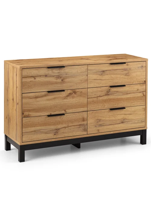 Julian Bowen Bali 6 Drawer Wide Chest in Light Brown (77 x 120 x 40cm) - One Size Image 2