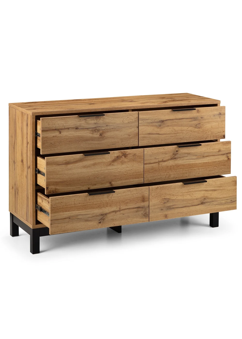 Julian Bowen Bali 6 Drawer Wide Chest in Light Brown (77 x 120 x 40cm) - One Size Image 4